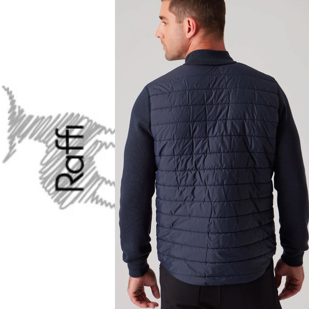 RAFFI - THE EZRA Navy Blue Sweater Puffer Large